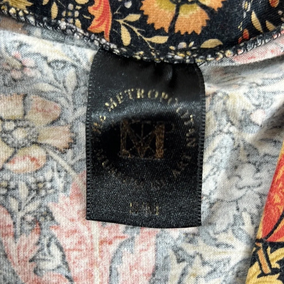 Metropolitan Museum of Art Dress Womens Small Medium Blue Gold Floral Wrap Robe - Picture 11 of 13